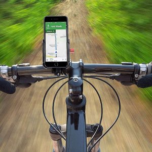 4kom.pl Uchwyt rowerowy do roweru hulajnogi motocyklu wózka na telefon smartfon solidny aluminiowy Czarny 4