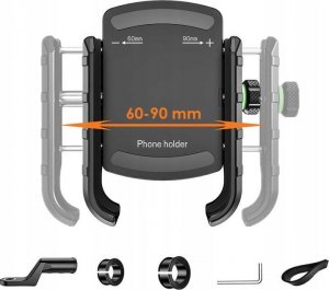 TKNconnect Metalowy uchwyt na telefon do kierownicy motocyklowej / pod śrubę 5