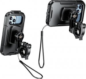 TKNconnect Wytrzymały wodoodporny uchwyt motocyklowy na telefon XL 9