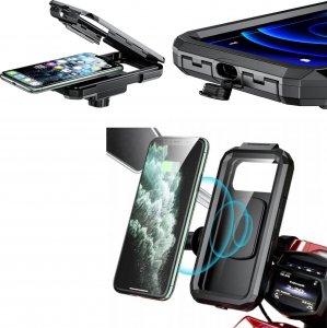 TKNconnect Wodoodporny uchwyt motocyklowy na telefon XL z ładowaniem bezprzewodowym i USB C 1