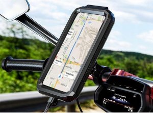 TKNconnect Wodoodporny uchwyt motocyklowy na telefon XL z ładowaniem bezprzewodowym i USB C 3