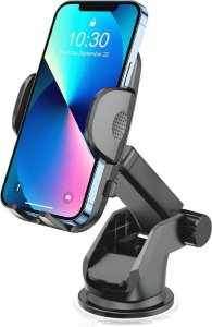 Alogy Uchwyt samochodowy Alogy do telefonu 4-7 cali na deskę rozdzielczą i szybę Czarny + Kabel Alogy 3w1 14