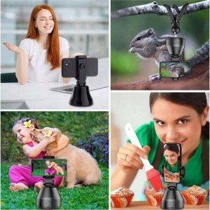 4kom.pl Uchwyt biurkowy statyw do telefonu z funkcją śledzenia twarzy Gimbal 360 obrotowy robot do nagrań live 5