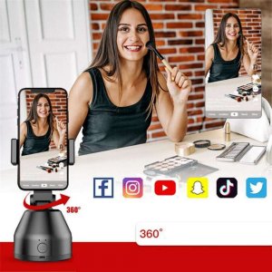 4kom.pl Uchwyt biurkowy statyw do telefonu z funkcją śledzenia twarzy Gimbal 360 obrotowy robot do nagrań live 6