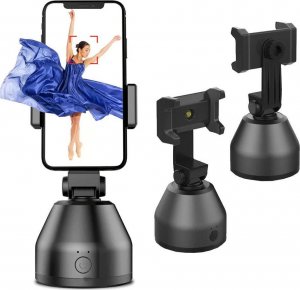 4kom.pl Uchwyt biurkowy statyw do telefonu z funkcją śledzenia twarzy Gimbal 360 obrotowy robot do nagrań live 9