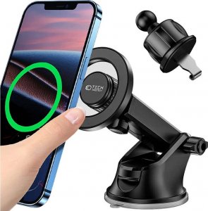 4kom.pl Uchwyt samochodowy Magnetic do MagSafe Dashboard & Vent Car Mount N51 uchwyt do auta do telefonu na szybę / deskę rozdzielczą do kratki wentylacyjnej Czarny 2