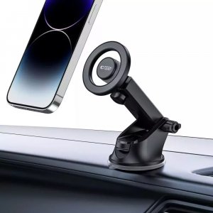 4kom.pl Uchwyt samochodowy Magnetic do MagSafe Dashboard & Vent Car Mount N51 uchwyt do auta do telefonu na szybę / deskę rozdzielczą do kratki wentylacyjnej Czarny 3