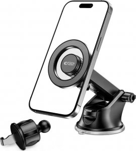 4kom.pl Uchwyt samochodowy Magnetic do MagSafe Dashboard & Vent Car Mount N51 uchwyt do auta do telefonu na szybę / deskę rozdzielczą do kratki wentylacyjnej Czarny 10