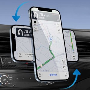 4kom.pl Uchwyt samochodowy Magnetic MagSafe Dashboard & Vent Wireless Charger 15W uchwyt do auta do telefonu na deskę rozdzielczą do kratki wentylacyjnej Czarny 5