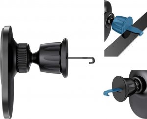 4kom.pl Uchwyt samochodowy Magnetic MagSafe Dashboard & Vent Wireless Charger 15W uchwyt do auta do telefonu na deskę rozdzielczą do kratki wentylacyjnej Czarny 10