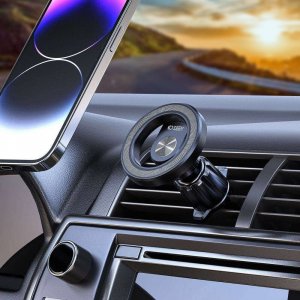 4kom.pl Uchwyt samochodowy Magnetic MagSafe Vent Car Mount uchwyt do auta do telefonu do kratki wentylacyjnej do MagSafe Czarny 3