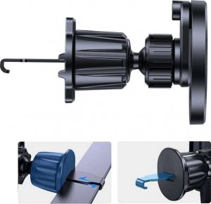 4kom.pl Uchwyt samochodowy Magnetic MagSafe Vent Car Mount uchwyt do auta do telefonu do kratki wentylacyjnej do MagSafe Czarny 4