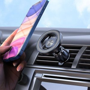 4kom.pl Uchwyt samochodowy Magnetic MagSafe Vent Car Mount uchwyt do auta do telefonu do kratki wentylacyjnej do MagSafe Czarny 6