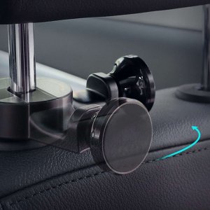 4kom.pl Uchwyt samochodowy Magnetyczny uniwersalny do telefonu na zagłówek Black + Kabel 3w1 + Ładowarka USB-C + USB 3.1A 7