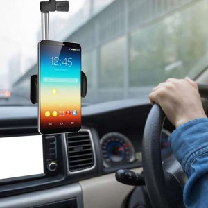 Alogy Uchwyt samochodowy na lusterko wsteczne Alogy do telefonu Czarny + Kabel 3w1 + Ładowarka USB-C + USB 3.1A 3