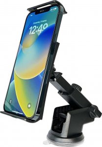 4kom.pl Uchwyt samochodowy do samochodu auta na telefon tablet na Szybę, deskę, kokpit Czarny 13