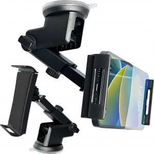4kom.pl Uchwyt samochodowy do samochodu auta na telefon tablet na Szybę, deskę, kokpit Czarny 15