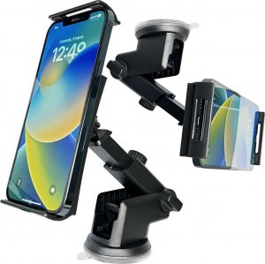 4kom.pl Uchwyt samochodowy do samochodu auta na telefon tablet na Szybę, deskę, kokpit Czarny 16