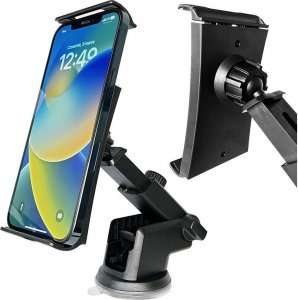 4kom.pl Uchwyt samochodowy do samochodu auta na telefon tablet na Szybę, deskę, kokpit Czarny 2