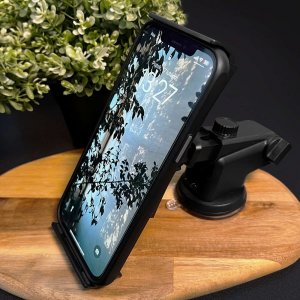 4kom.pl Uchwyt samochodowy do samochodu auta na telefon tablet na Szybę, deskę, kokpit Czarny 8