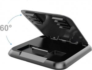 Alogy Uchwyt samochodowy Alogy Carbon na telefon do 6.8 cali GPS na deskę kokpit Czarny + Kabel 3w1 + Ładowarka USB-C + USB 3.1A 24