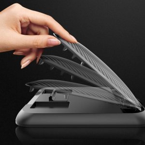 Alogy Uchwyt samochodowy Alogy Carbon na telefon do 6.8 cali GPS na deskę kokpit Czarny + Kabel 3w1 + Ładowarka USB-C + USB 3.1A 10