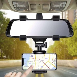 4kom.pl Uchwyt samochodowy do telefonu Na Wsteczne lusterko do auta Czarny 14