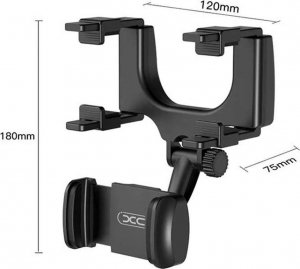 4kom.pl Uchwyt samochodowy do telefonu Na Wsteczne lusterko do auta Czarny 7