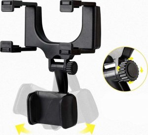 4kom.pl Uchwyt samochodowy do telefonu Na Wsteczne lusterko do auta Czarny 8