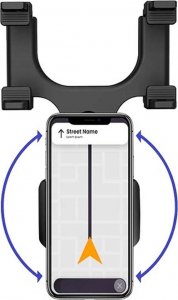 4kom.pl Uchwyt samochodowy do telefonu Na Wsteczne lusterko do auta Czarny 10