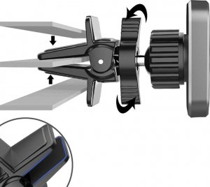 4kom.pl Uchwyt samochodowy TXR Car Holder Magnetyczny na szybę do kratki wentylacyjnej 3w1 Czarny 13