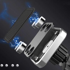 4kom.pl Uchwyt samochodowy TXR Car Holder Magnetyczny na szybę do kratki wentylacyjnej 3w1 Czarny 15