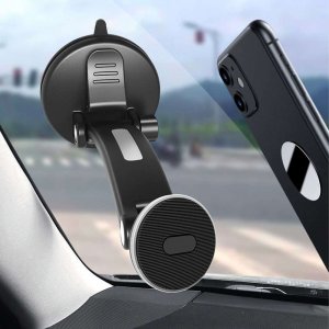 4kom.pl Uchwyt samochodowy magnetyczny Car Holder do telefonu 4.5 - 7 na deskę/ szybę do auta Czarny 11