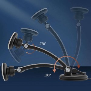 4kom.pl Uchwyt samochodowy magnetyczny Car Holder do telefonu 4.5 - 7 na deskę/ szybę do auta Czarny 13