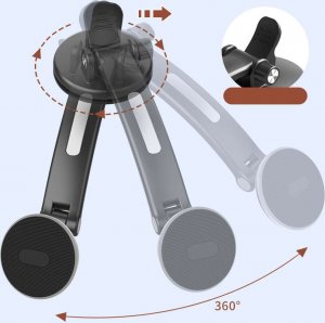 4kom.pl Uchwyt samochodowy magnetyczny Car Holder do telefonu 4.5 - 7 na deskę/ szybę do auta Czarny 14