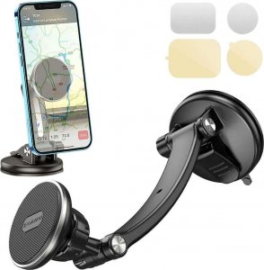 4kom.pl Uchwyt samochodowy magnetyczny Car Holder do telefonu 4.5 - 7 na deskę/ szybę do auta Czarny 17
