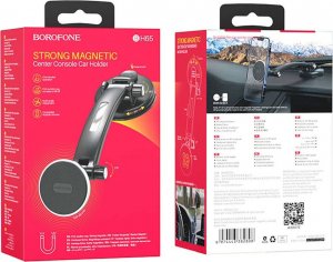 4kom.pl Uchwyt samochodowy magnetyczny Car Holder do telefonu 4.5 - 7 na deskę/ szybę do auta Czarny 4