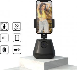UCHWYT NA TELEFON Z AUTOMATYCZNYM ŚLEDZENIEM 360 FACE TRACKING P1 CZARNY 4