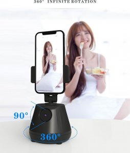 UCHWYT NA TELEFON Z AUTOMATYCZNYM ŚLEDZENIEM 360 FACE TRACKING P1 CZARNY 5