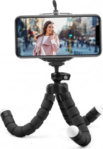 UCHWYT NA TELEFON - ELASTYCZNY STATYW TRIPOD - CZARNY 2