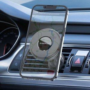 4kom.pl Uchwyt samochodowy magnetyczny Holder do auta SeaSide na kratkę do MagSafe do iPhone 14/13/12 czarny 4