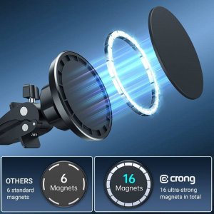 Crong Uchwyt samochodowy magnetyczny MagSafe Crong Carclip Magnetic (czarny) 3