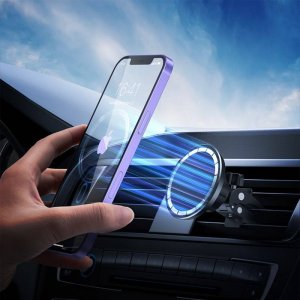 Crong Uchwyt samochodowy magnetyczny MagSafe Crong Carclip Magnetic (czarny) 5