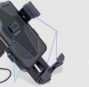 Alogy Uchwyt rowerowy zaciskowy na telefon kierownicę roweru na rower motocykl Yesido Bike Holder Czarny 9