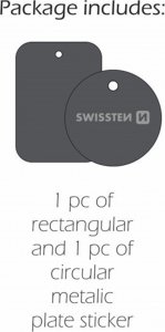 Swissten Uchwyt magnetyczny do telefonu lub GPS SWISSTEN do samochodu, S-Grip Dashboard M10, czarny, metal, z klejem, czarna, telefon 6