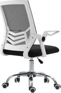 Krzesło biurowe Hedo Ergonomiczny obrotowy fotel biurowy, krzesło z siatki- biało/czarny 4