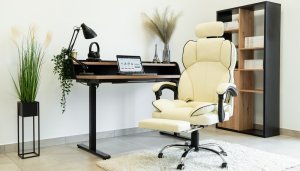 Krzesło biurowe Artnico Fotel Obrotowy Krzesło Biurowe Artnico Seli 3.0 kremowy podnóżek masażer zagłówek 13