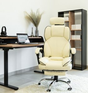 Krzesło biurowe Artnico Fotel Obrotowy Krzesło Biurowe Artnico Seli 3.0 kremowy podnóżek masażer zagłówek 5