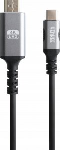 Kabel USB Yenkee USB-C - HDMI 1.5 m Czarno-srebrny (35055381) 3