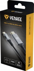 Kabel USB Yenkee USB-C - HDMI 1.5 m Czarno-srebrny (35055381) 5